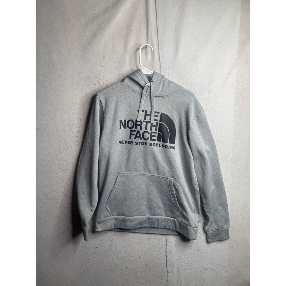 The North Face Mens Never Stop Exploring Logo Hoodie Heather Gray Polyester 8430